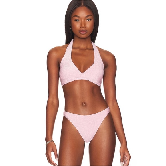 More to Come Valentina Bikini Bottom in Pink Metallic, Size: M - Picture 4 of 8